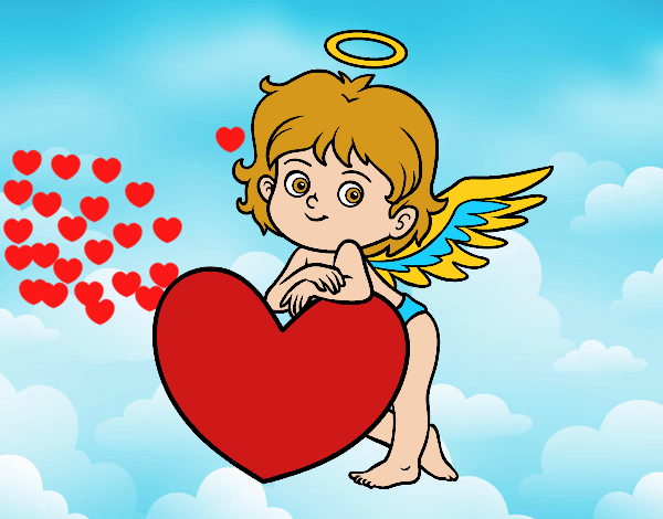 Cupido y un corazón