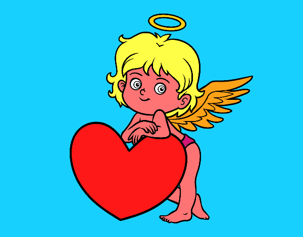 Cupido y un corazón