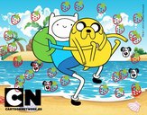 Finn y Jake abrazados