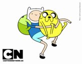 Finn y Jake abrazados