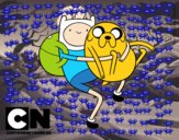 Finn y Jake abrazados