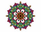 Dibujo Mandala destello floral pintado por Atobomu