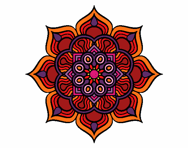 Mandala flor de fuego