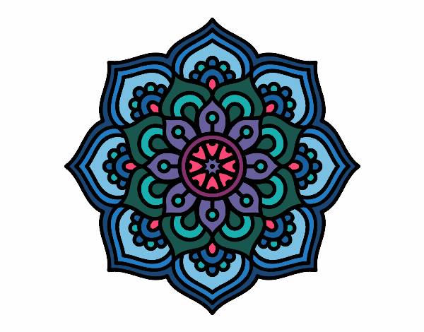 Dibujo Mandala flor de la concentración pintado por bonfi