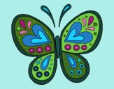 Dibujo Mandala mariposa pintado por bonfi