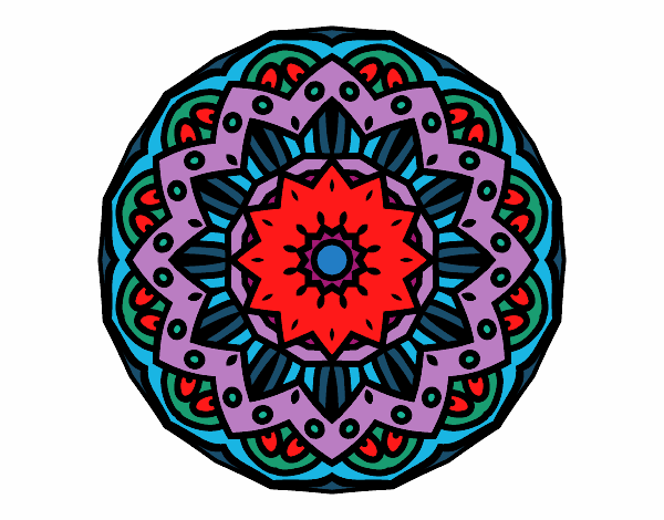Dibujo Mandala modernista pintado por bonfi