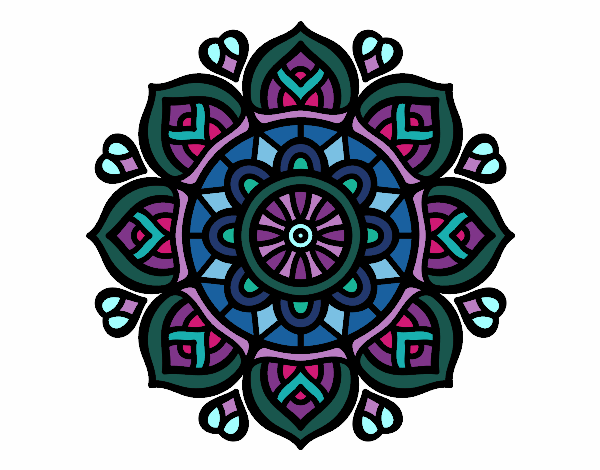 Dibujo Mandala para la concentración mental pintado por bonfi