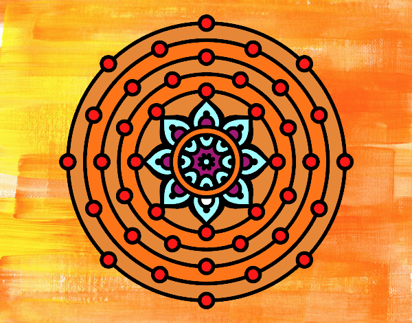 Dibujo Mandala sistema solar pintado por 104gh