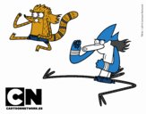 Mordecai y Rigby karatekas