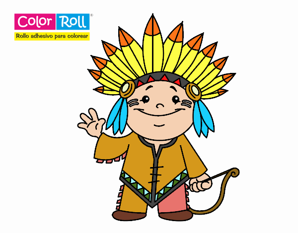  Dibujo de Niño indio Color Roll pintado por en Dibujos.net el día