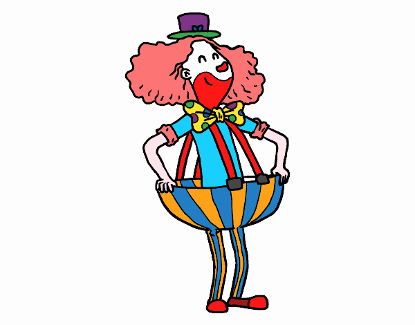 Payaso con pantalones anchos