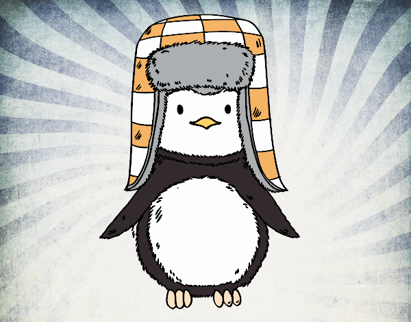 Pingüino con gorro