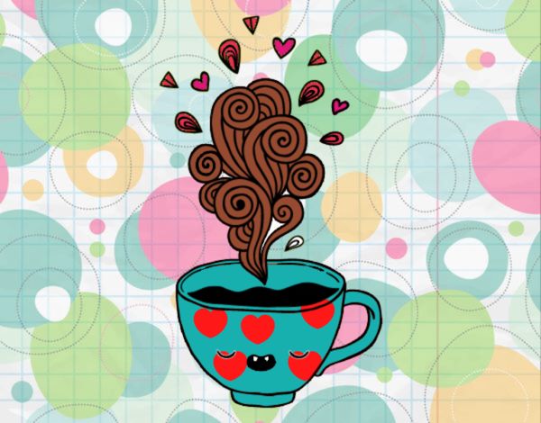 Dibujo de Taza de café kawaii para Colorear - Dibujos.net
