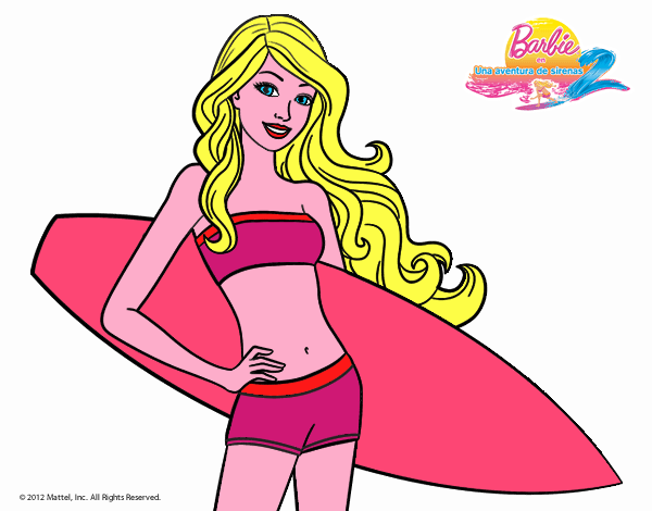 Barbie con tabla de surf