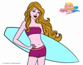 Barbie con tabla de surf