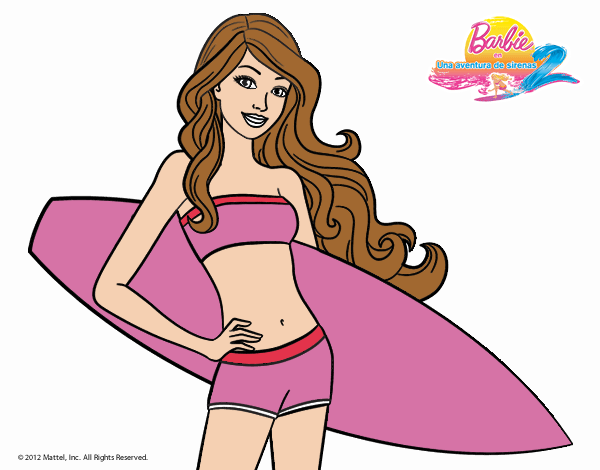 Barbie con tabla de surf