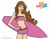 Barbie con tabla de surf