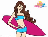 Barbie con tabla de surf