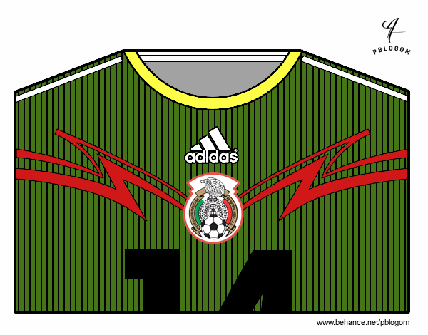 Camiseta del mundial de fútbol 2014 de México