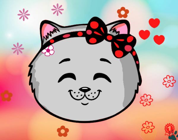 Dibujo Cara de gatita feliz pintado por cuyito
