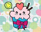 Cupcake kawaii con lazo