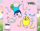 Finn y Jake escuchando música