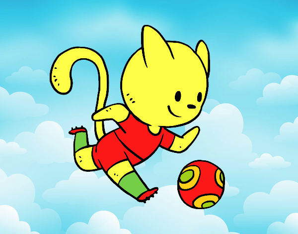 el gato futbolista