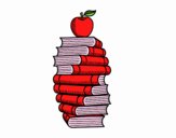 Libros y manzana