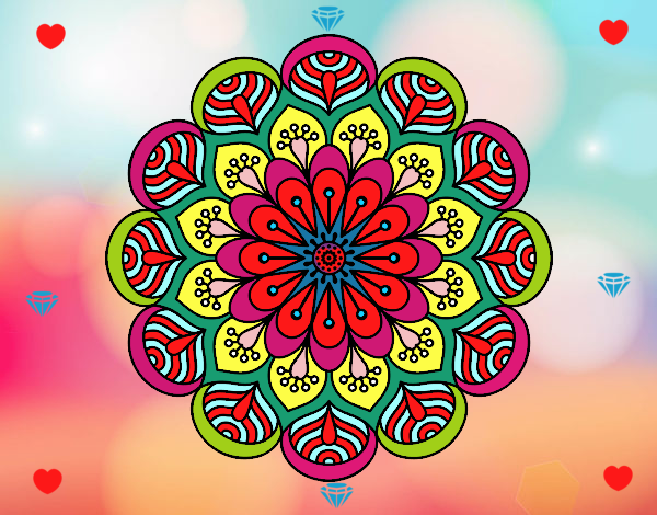 Mandala flor y hojas