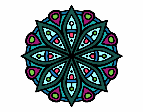 Dibujo Mandala para la concentración pintado por bonfi