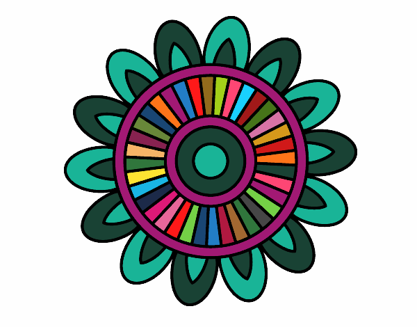 Dibujo Mandala solar pintado por bonfi