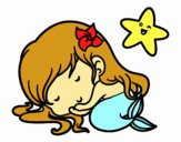 Sirenita chibi durmiendo