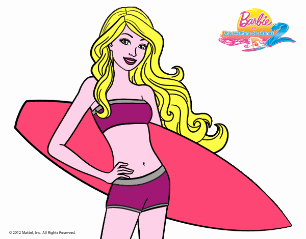 Barbie con tabla de surf