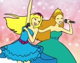 Barbie y la princesa cantando