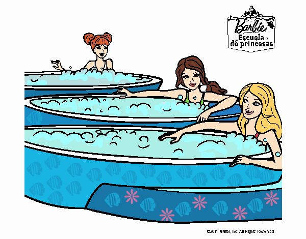 Barbie y sus amigas en el jacuzzi