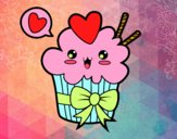 Cupcake kawaii con lazo