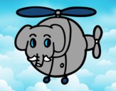 Helióptero con elefante