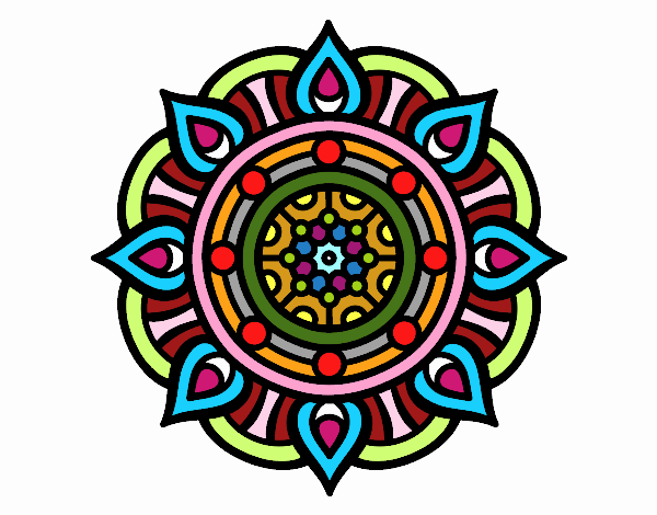 Dibujo Mandala puntos de fuego pintado por Mariaerazo