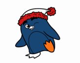 Pingüino con gorro de Navidad