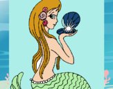 Dibujo Sirena y perla pintado por camilipu25