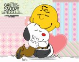 Snoopy y Carlitos abrazados