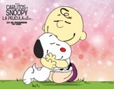 Snoopy y Carlitos abrazados