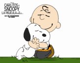 Snoopy y Carlitos abrazados