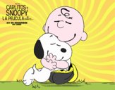 Snoopy y Carlitos abrazados