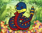 Una serpiente de cascabel