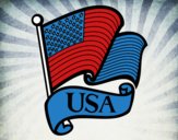 Dibujo Bandera de los Estados Unidos pintado por rodelo