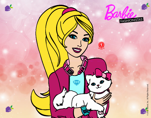 Barbie con su linda gatita