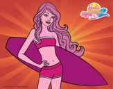 Barbie con tabla de surf