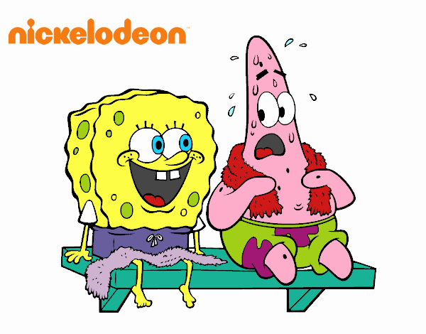 Bob Esponja y Patricio en bañador