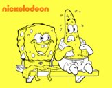 Bob Esponja y Patricio en bañador